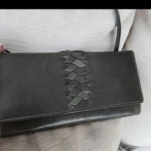 LODIS In the Details Traveler Crossbody/wallet Genuine Leather Green